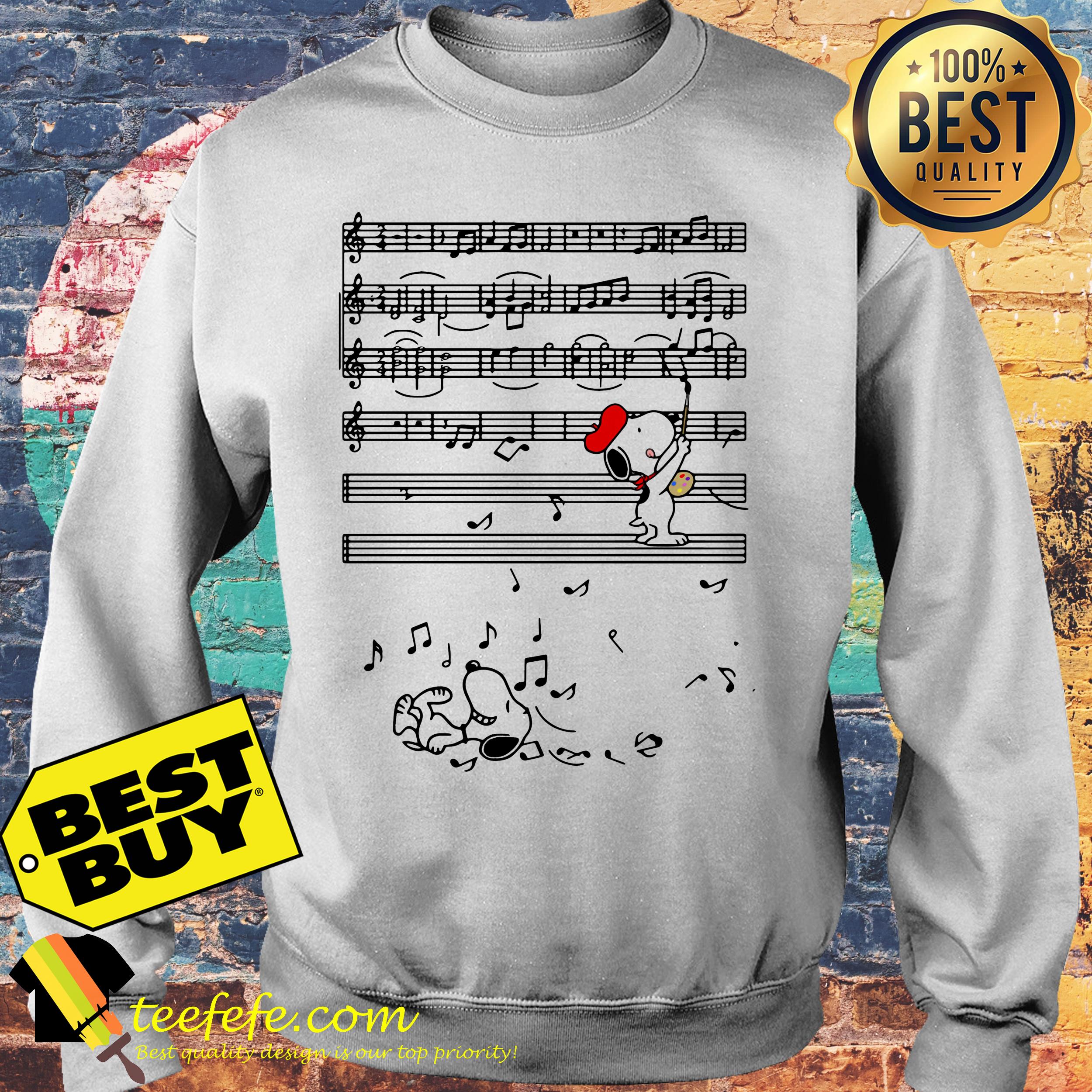 Snoopy and Woodstock music staves shirt Snoopy and Woodstock music staves sweatshirt