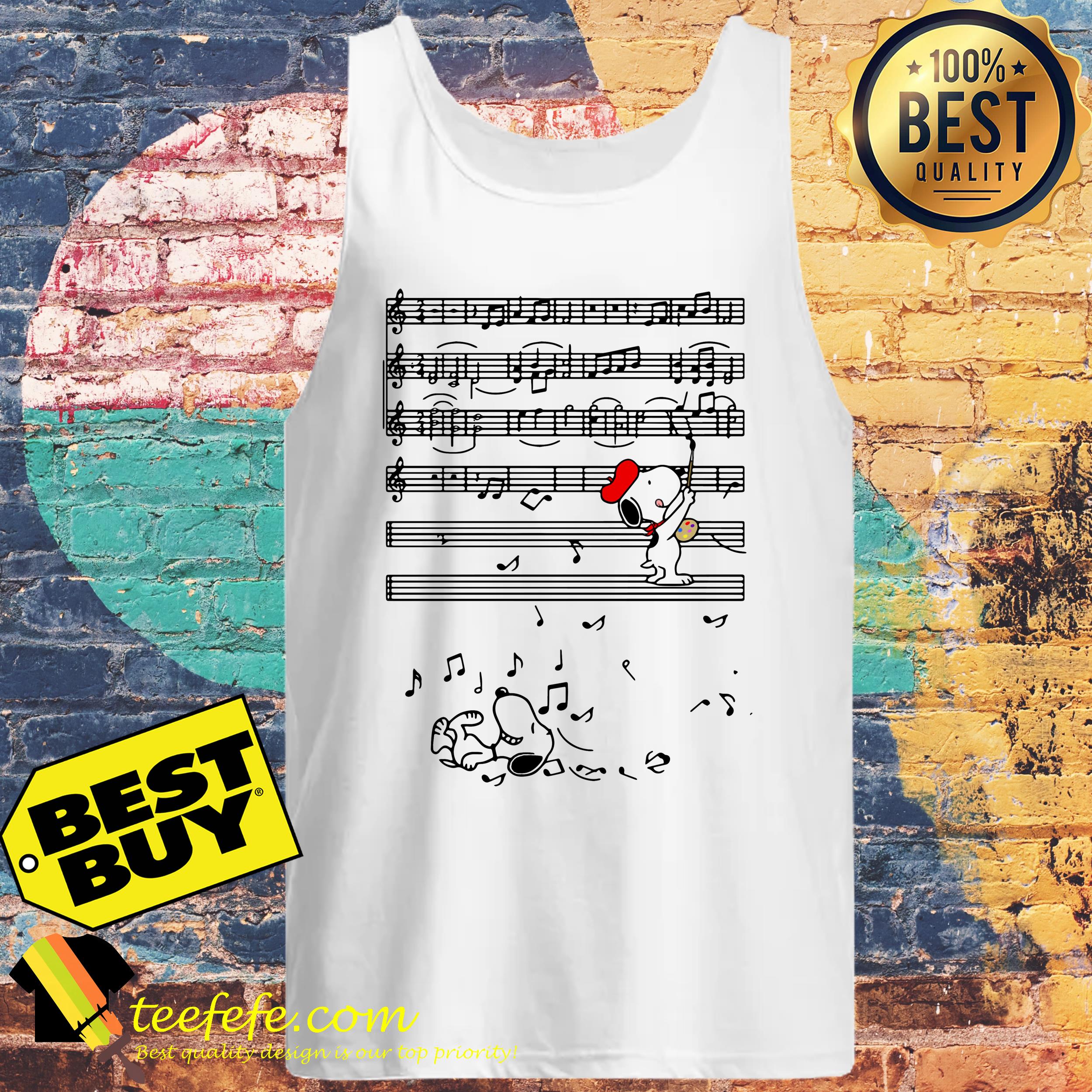 Snoopy and Woodstock music staves shirt Snoopy and Woodstock music staves tank top