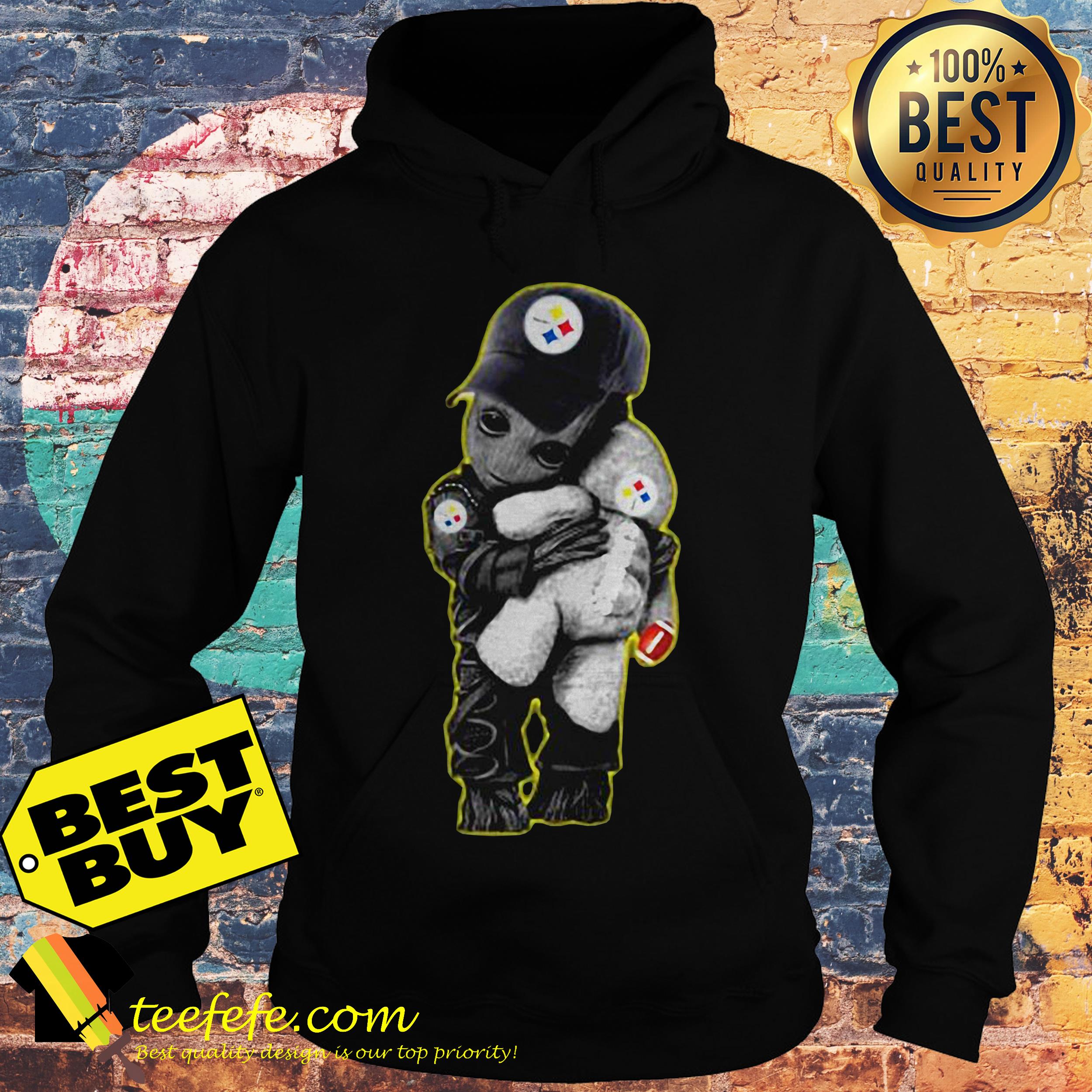 Steelers Baby Groot hug Teddy Bears hoodie