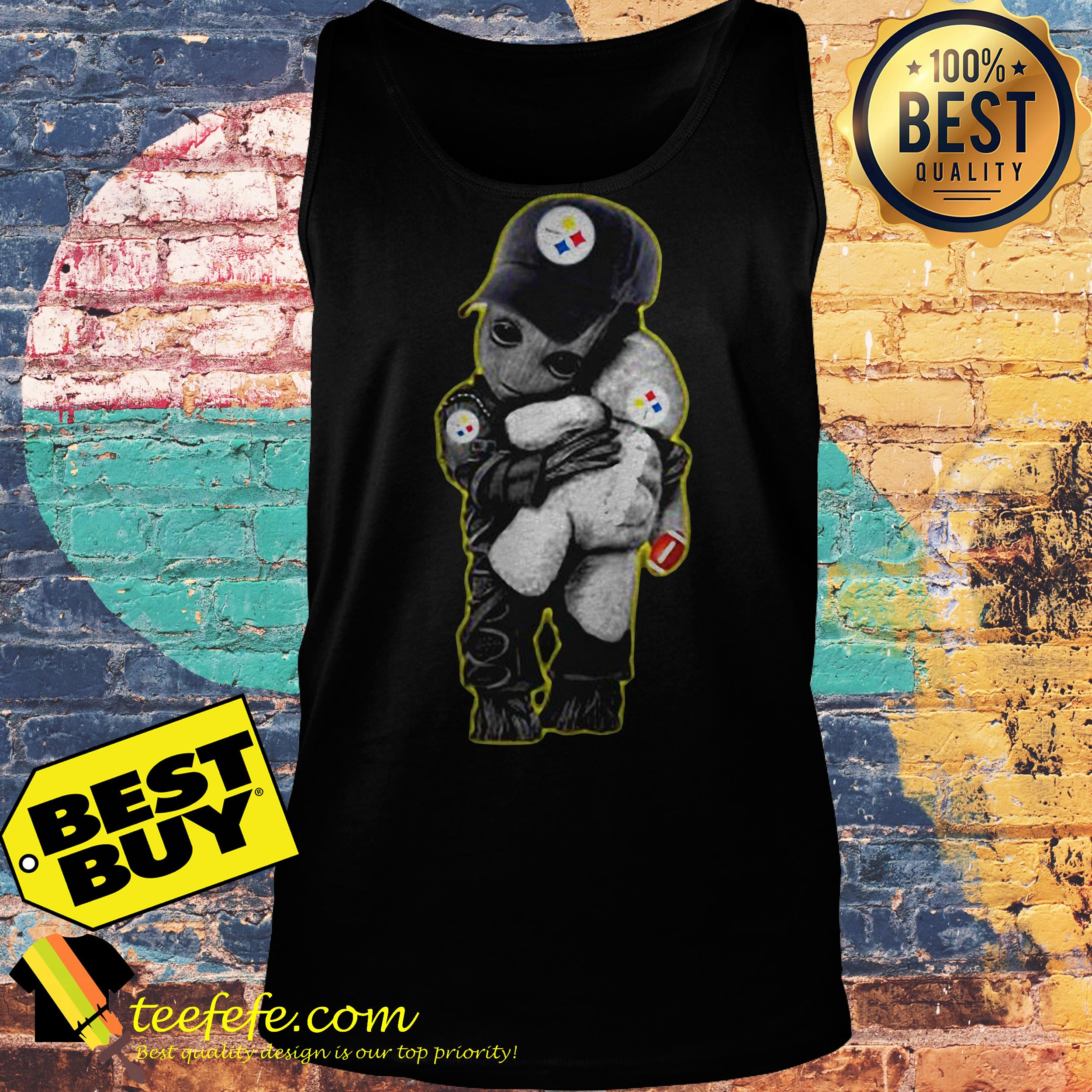 Steelers Baby Groot hug Teddy Bears tank top