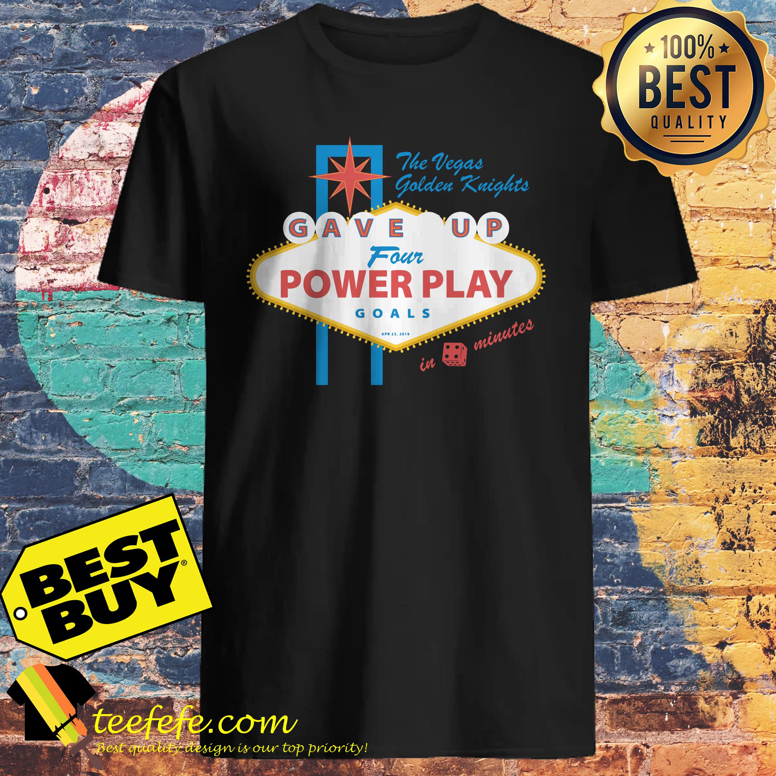 The Vegas Golden Knights gave up four Power play Goals shirt