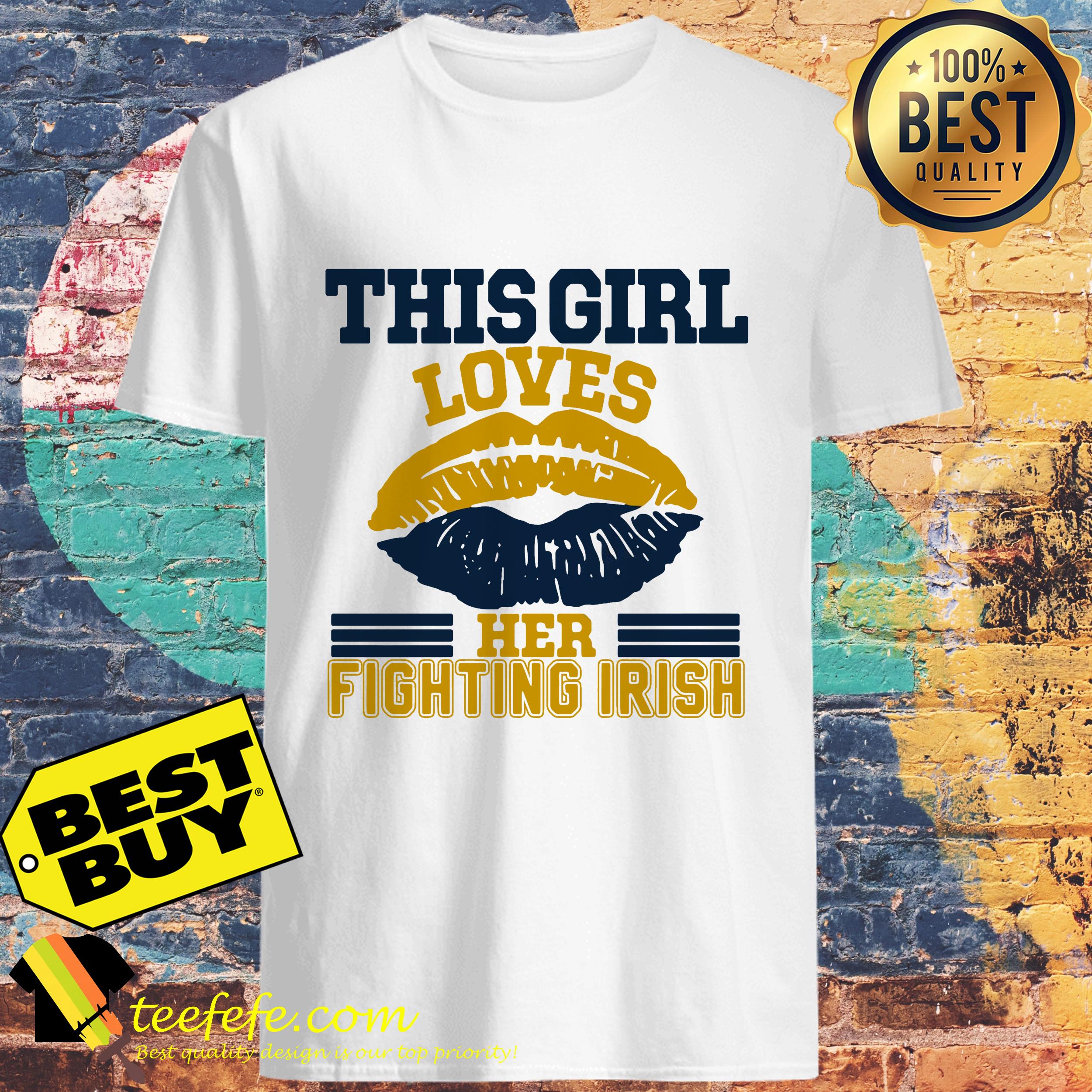 This girl loves her fighting Irish lip shirt