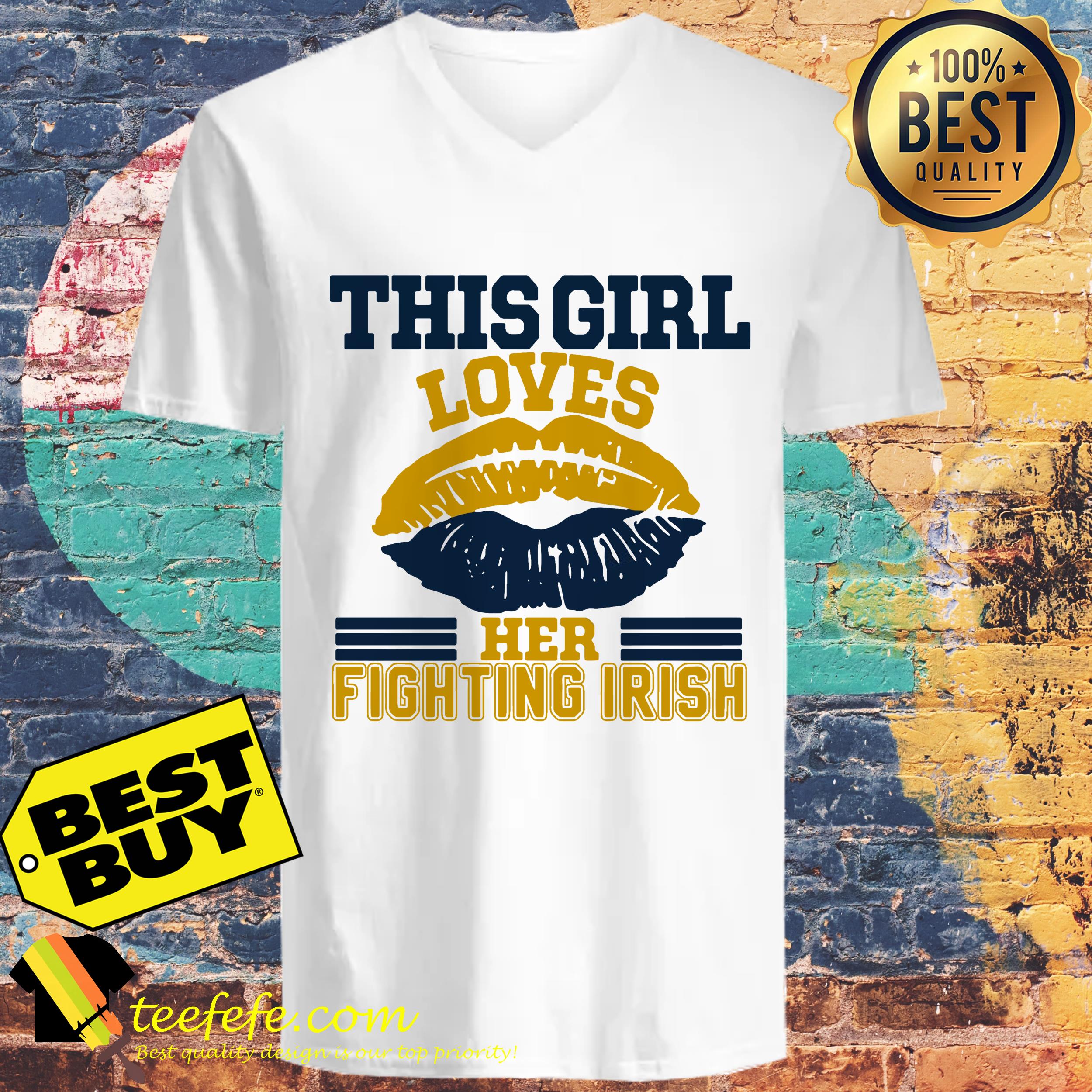 This girl loves her fighting Irish lip v-neck