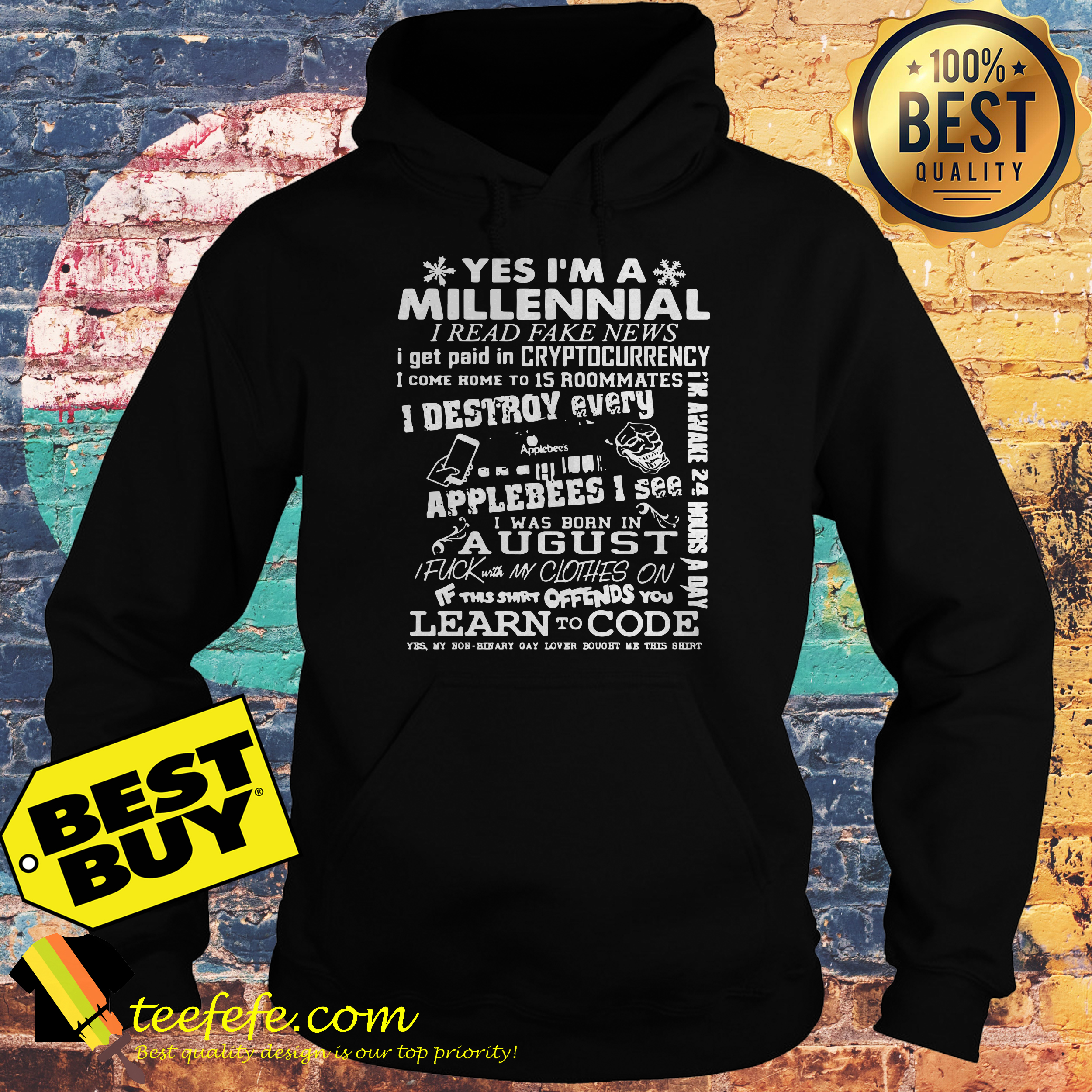 Yes I'm A Millennial I Read Fake News I Get Paid In Cryptocurrency hoodie