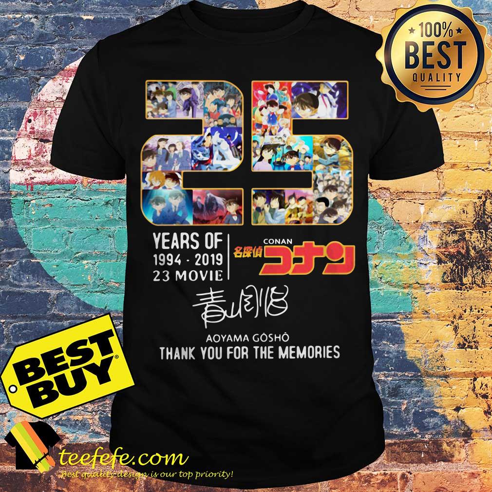 25 Years Of 23 Movie 1994-2019 Detective Conan Aoyama Gosho Signatures shirt