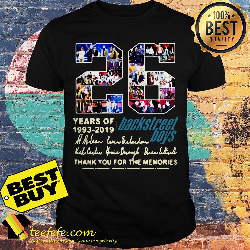 26 years of 1993-2019 Backstreet Boys thank you for the memories shirt 26 years of 1993-2019 Backstreet Boys thank you for the memories shirt