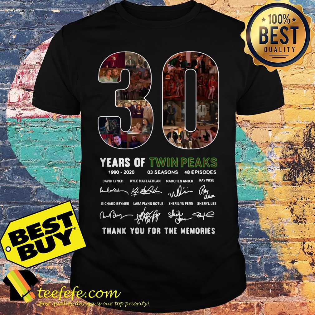 30 Years of 1990-2020 Twin Peaks thank you for the memories signature shirt 30 Years of 1990-2020 Twin Peaks thank you for the memories signature shirt