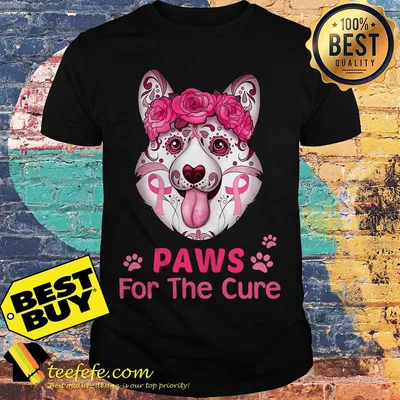 Breast cancer Corgi paws for the cure shirt