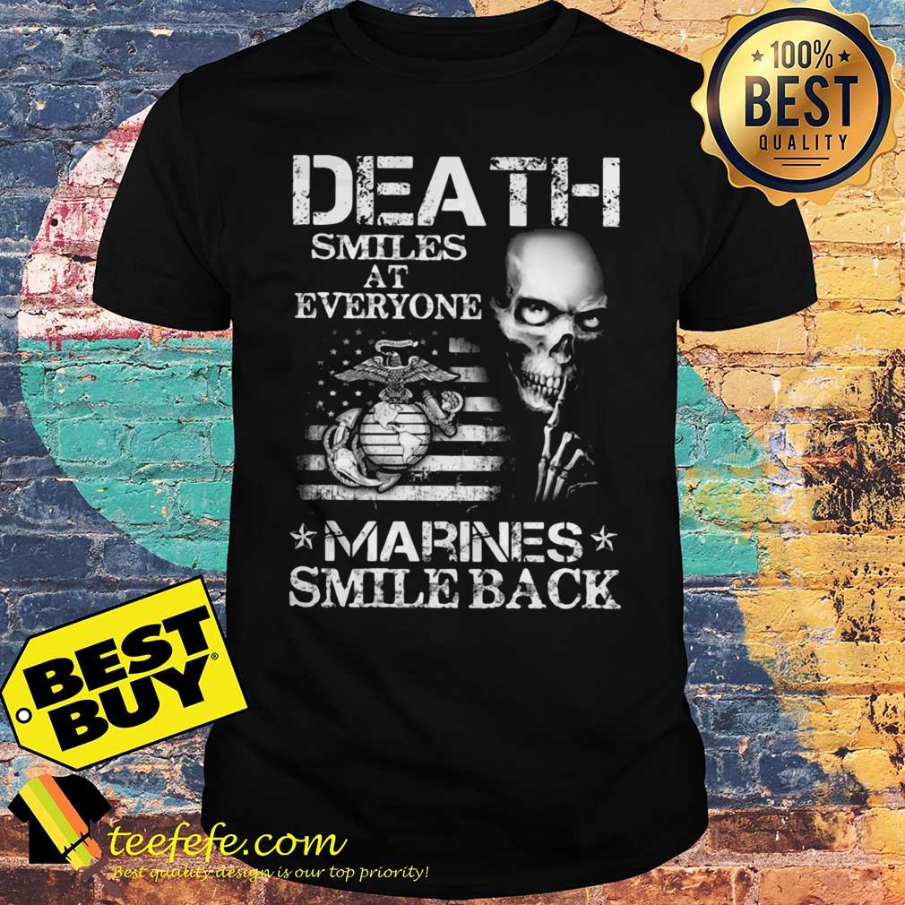 Death smiles at everyone Marines smile back Halloween shirt