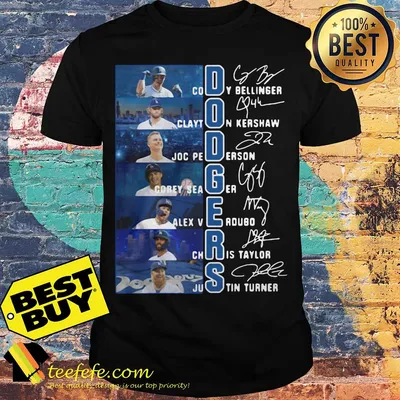 Dodgers Cody Bellinger Clayton Kershaw Joc Pederson Corey Seager signature shirt
