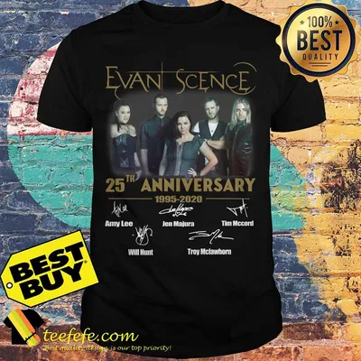 Evanescence 25th anniversary 1995 2020 thank you for the memories signature shirt