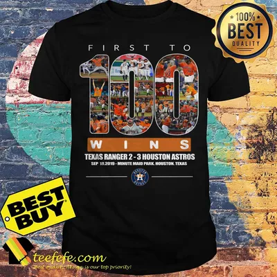 First to 100 wins Texas Ranger 2-3 Houston Astros shirt