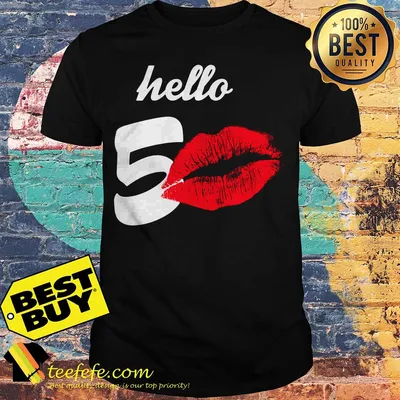 Hello 50 red lip shirt