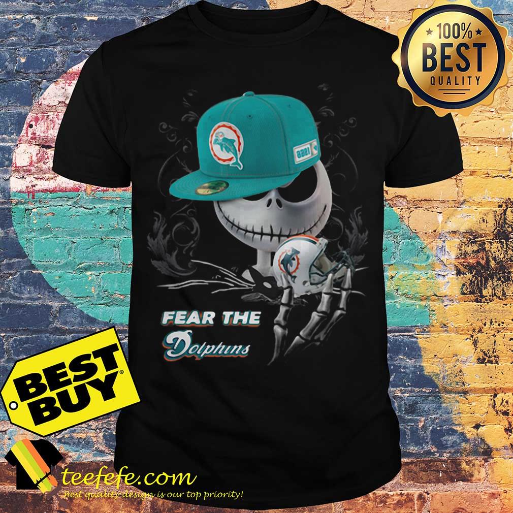 Jack Skellington Fear the Miami Dolphins Halloween shirt Jack Skellington Fear the Miami Dolphins Halloween shirt