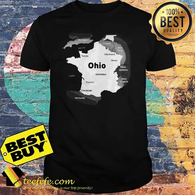 Map of the midwest Ohio Toledo Cleveland Columbus shirt