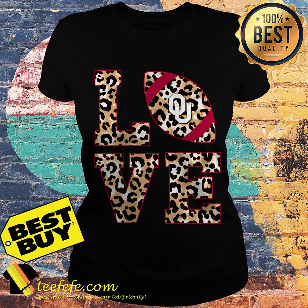 Oklahoma Sooners OU Love Leopard ladies tee