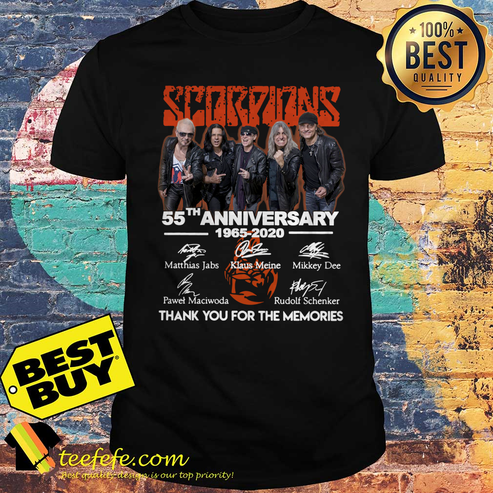 Scorpions 55th anniversary 1965-2020 Thank you for the memories Signatures shirt