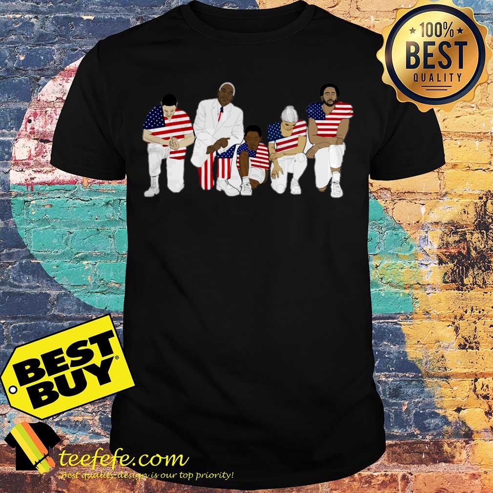 Take a knee taking back our country we the people anti Trump America flag shirt