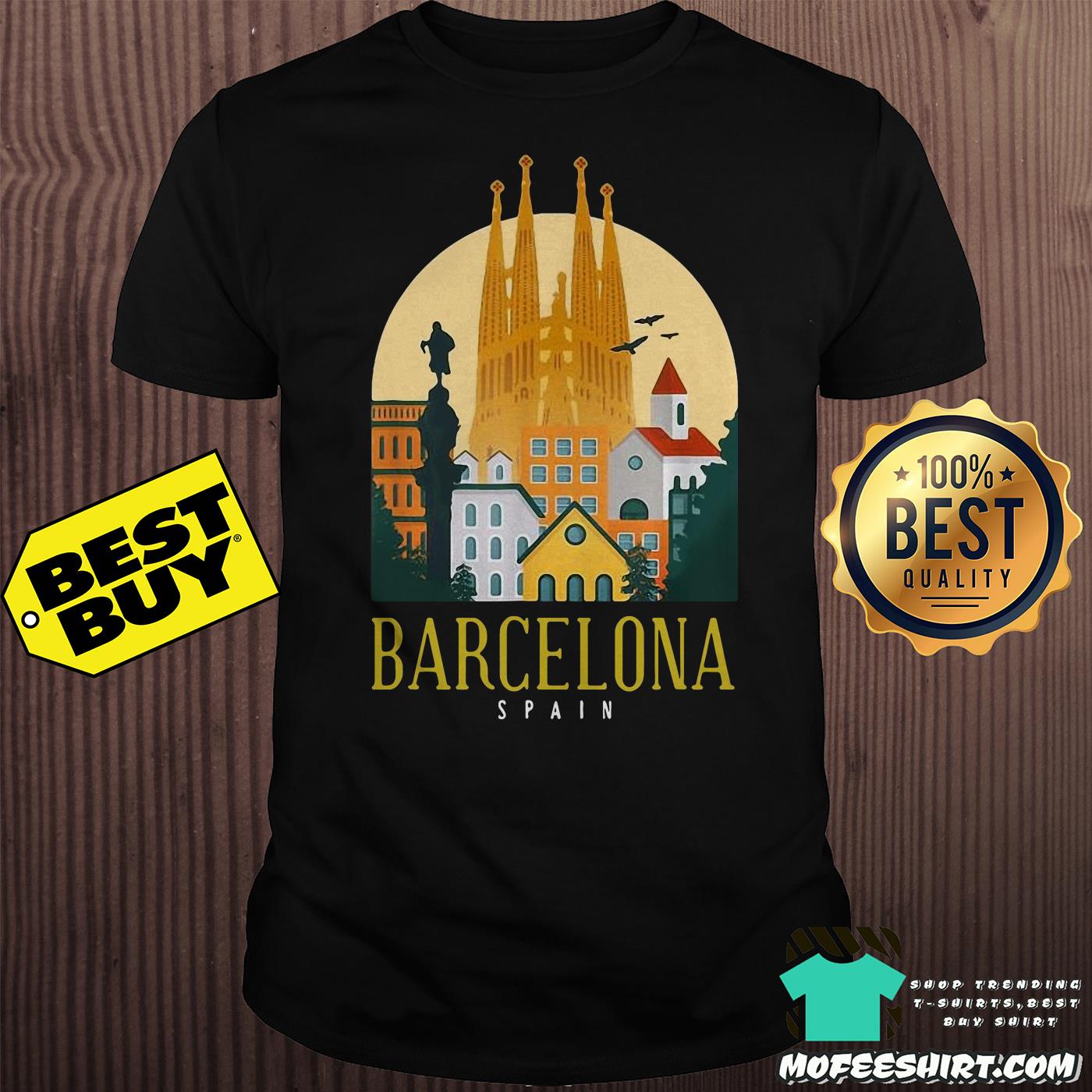 Barcelona Spain Yellow World Travel shirt Barcelona Spain Yellow World Travel shirt