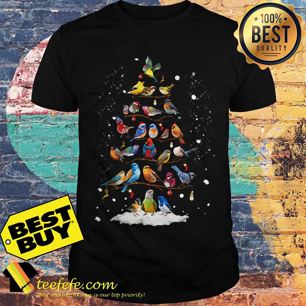 Bird Christmas tree with bauble stockings and snow shirt Bird Christmas tree with bauble stockings and snow shirt