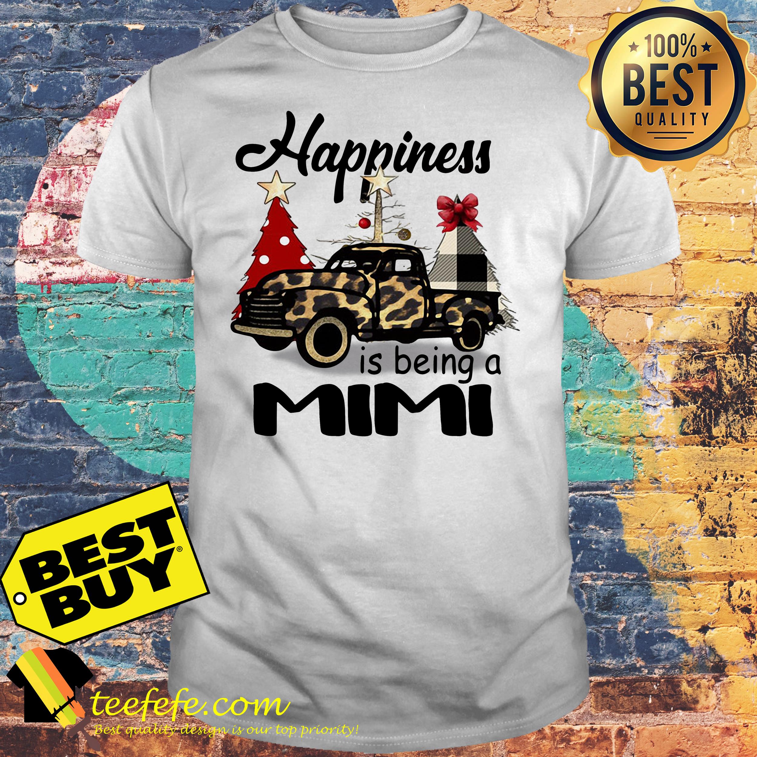 Car leopard Happiness is being a Mimi Christmas shirt Car leopard Happiness is being a Mimi Christmas shirt
