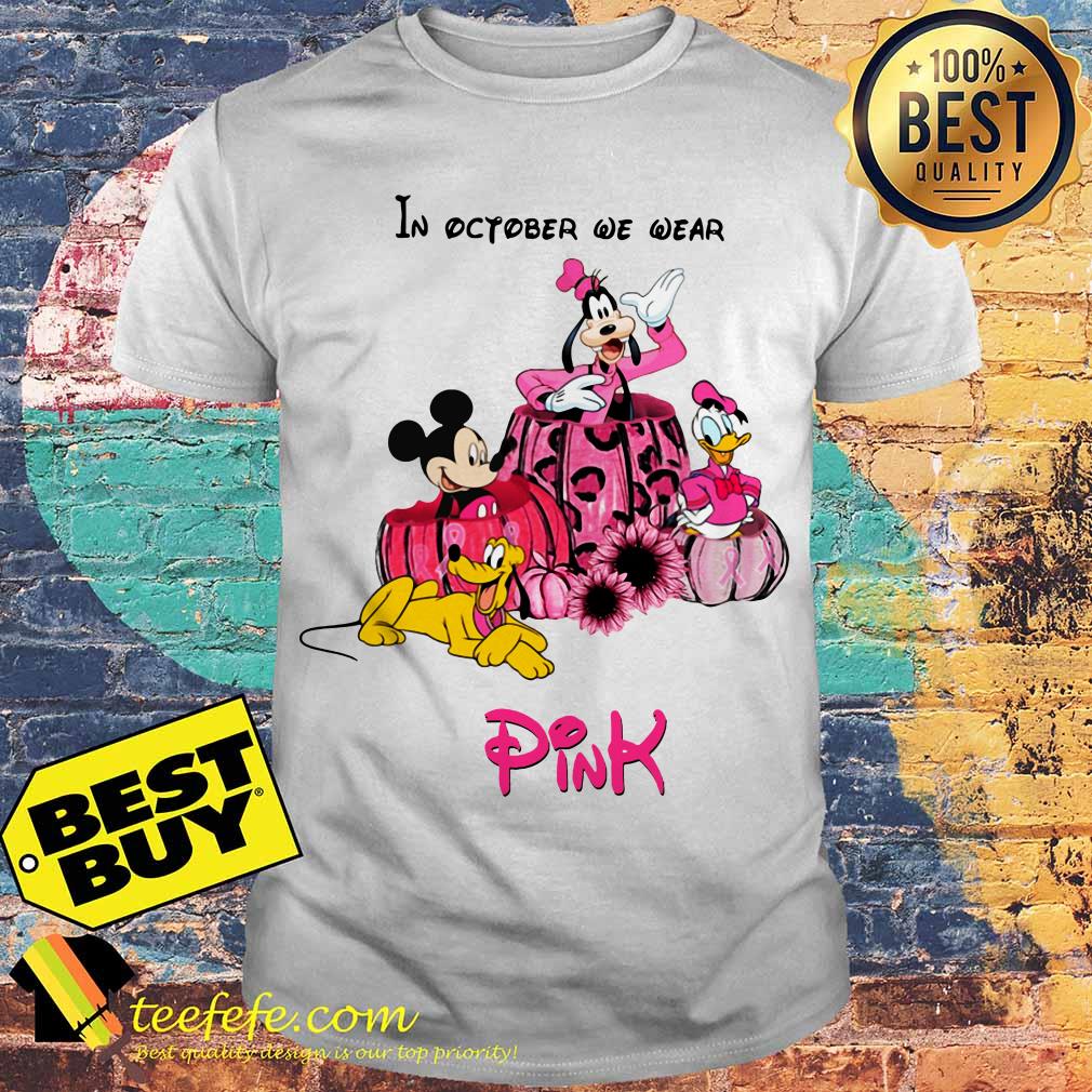 Character cartoon pink in October we wear shirt