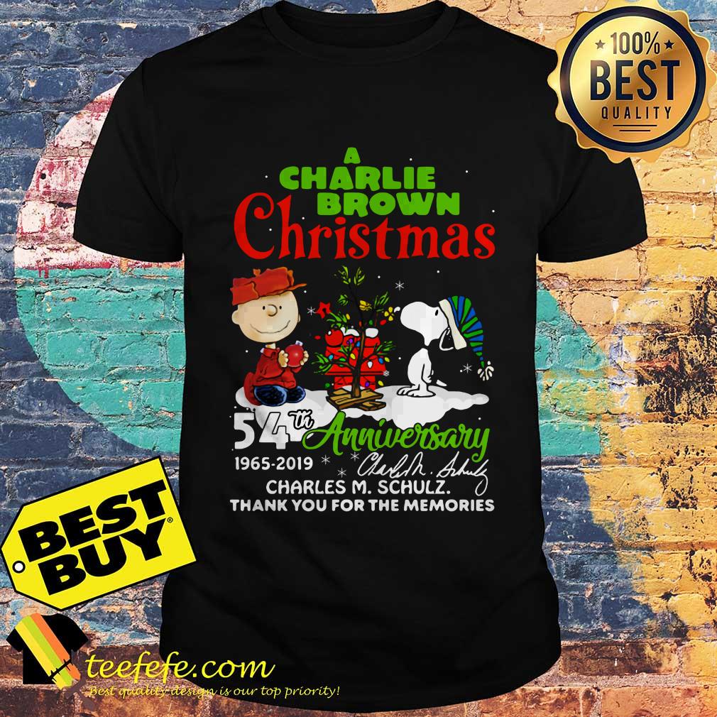 A Charlie Brown and Snoopy Christmas 54th anniversary 1965 2019 signature shirt A Charlie Brown and Snoopy Christmas 54th anniversary 1965 2019 signature shirt
