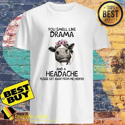 Cow you smell like drama and a headache please get away from me heifer shirt