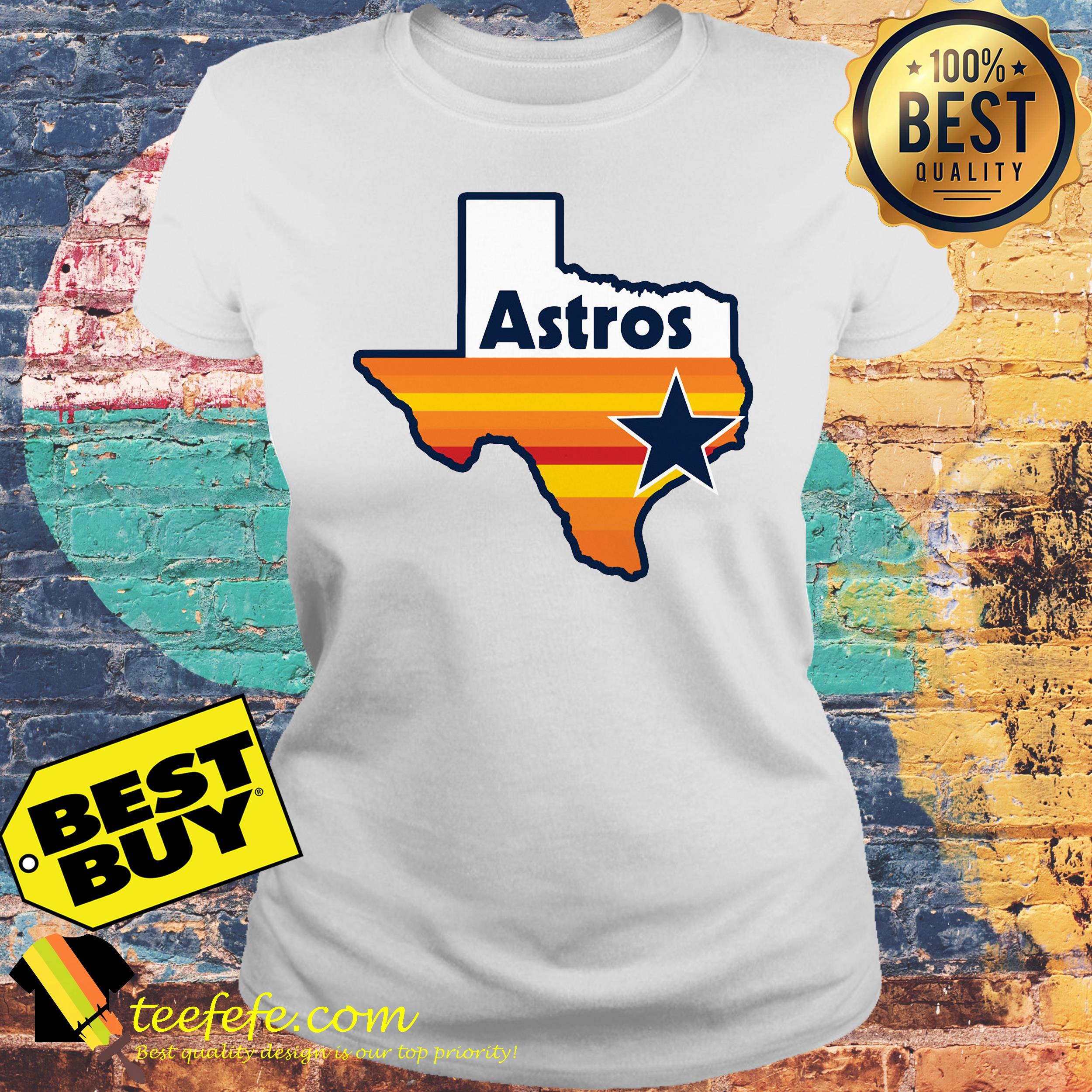 Dallas Cowboy Houston Astros Texas Map vintage shirt ladies tee