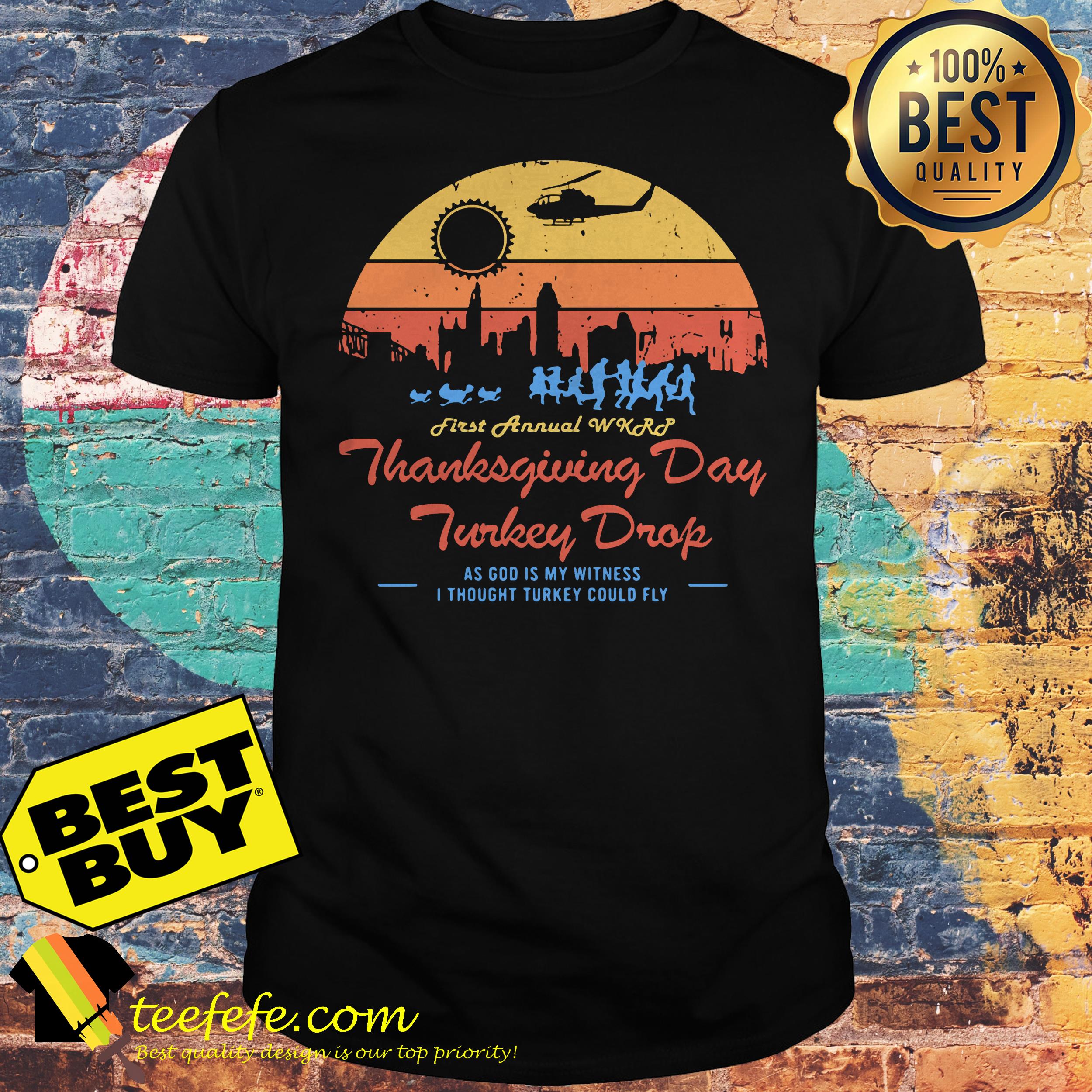 First annual WKRP Thanksgiving Day Turkey drop as God is my witness veteran vintage shirt