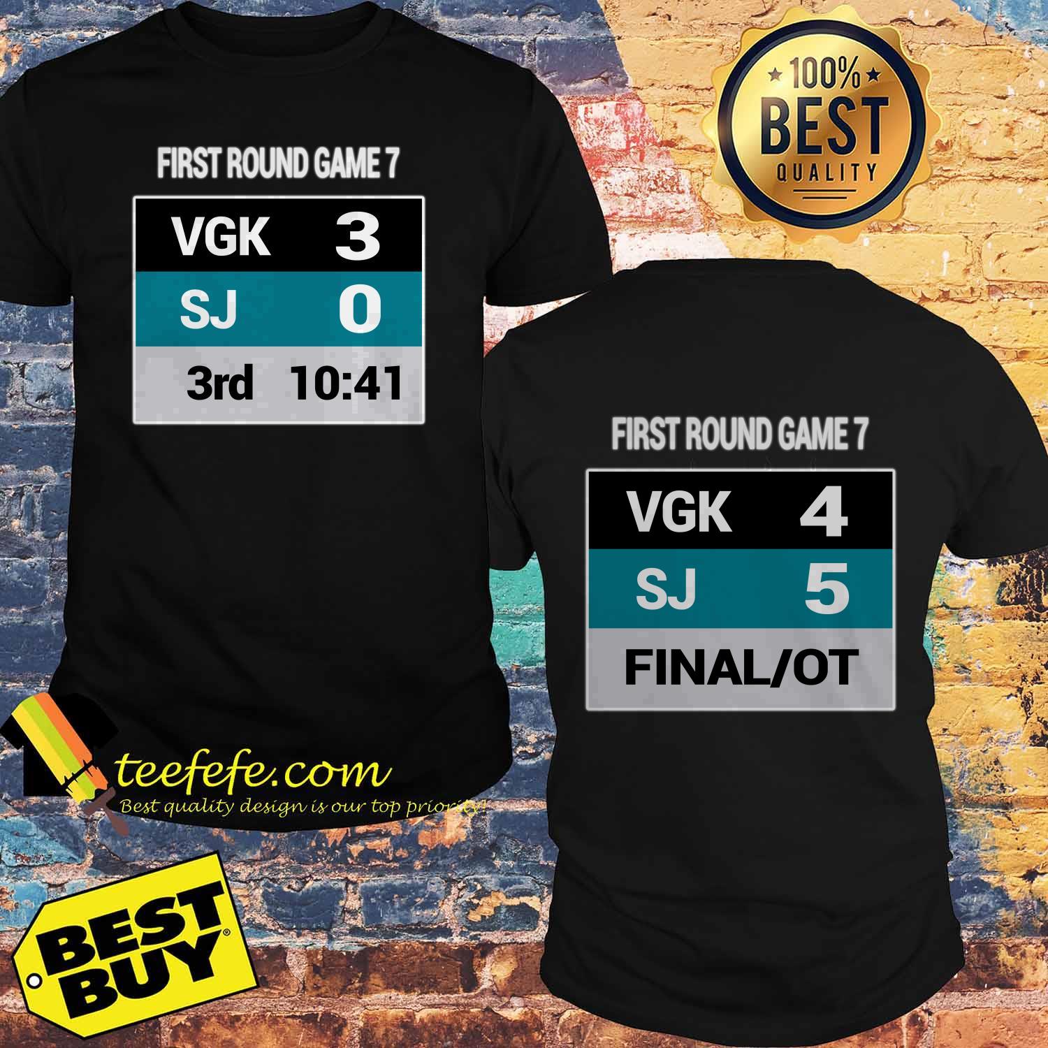 First round game 7 VGK 0 SJ 3 shirt
