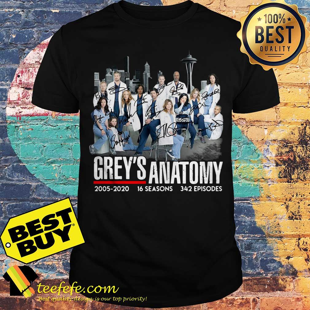 Grey’s Anatomy 2005-2020 16 seasons 342 episodes signature shirt Grey’s Anatomy 2005-2020 16 seasons 342 episodes signature shirt