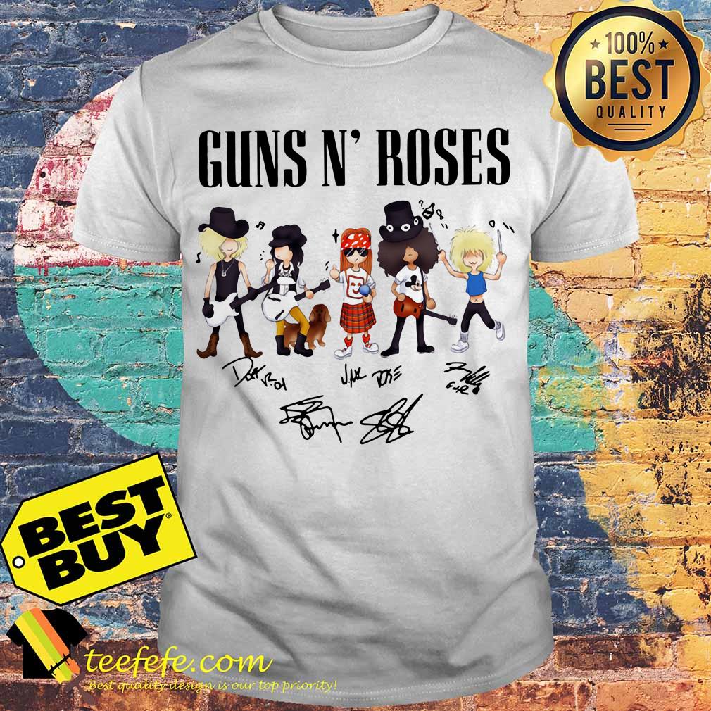 Guns N’ Roses cartoon signature shirt Guns N’ Roses cartoon signature shirt