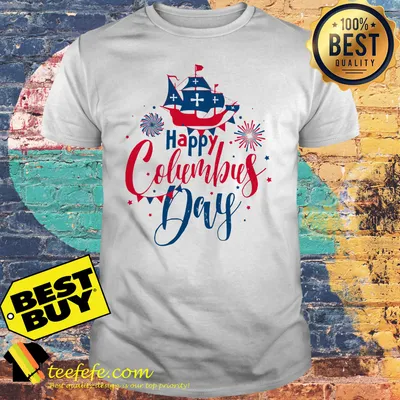 Happy Columbus Day National USA Holiday Greeting Card ship shirt