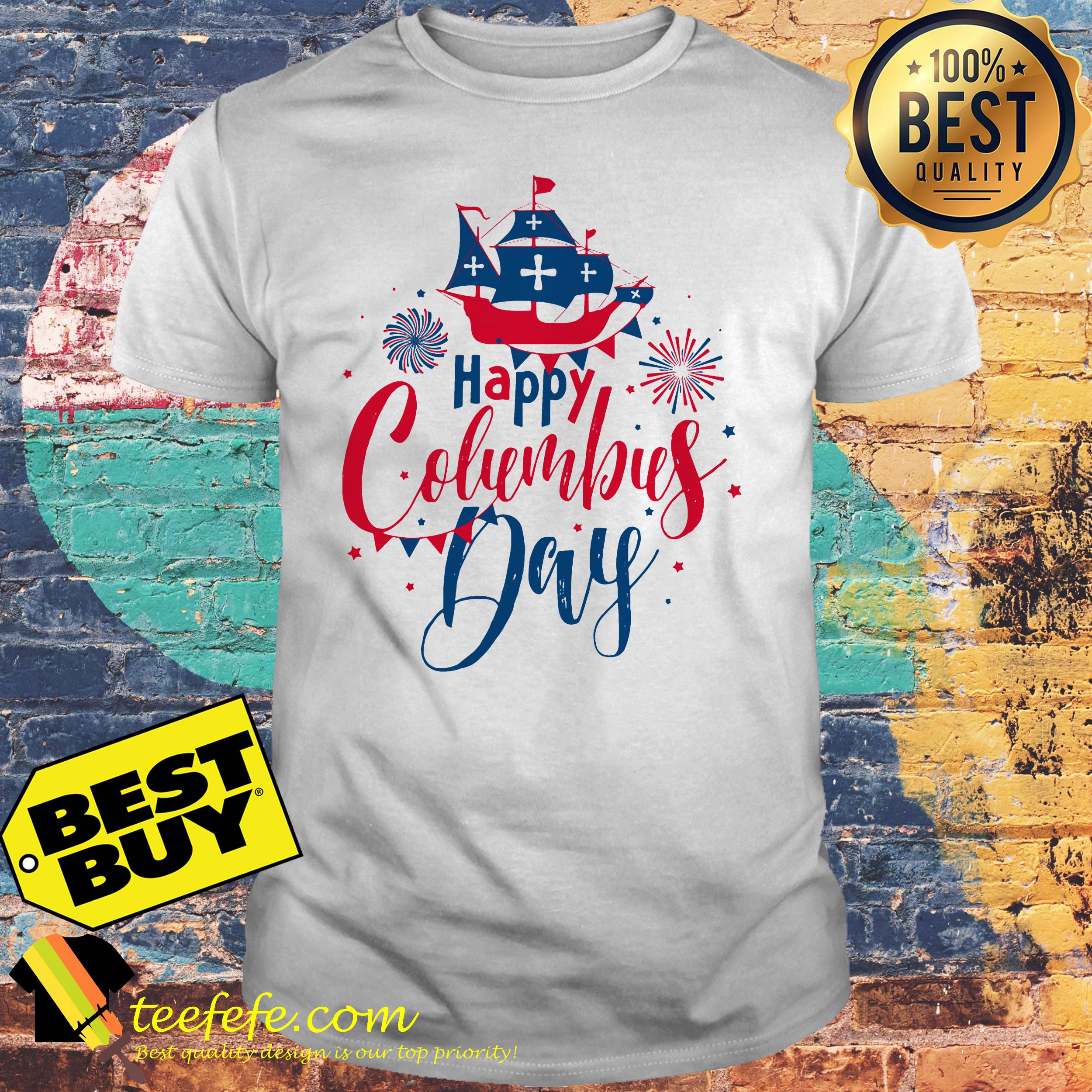 Happy Columbus Day National USA Holiday Greeting Card ship shirt