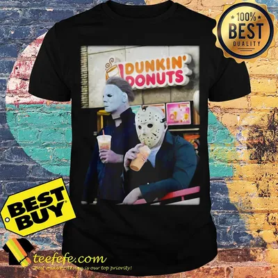 Horror characters Dunkin’ Donuts Halloween shirt