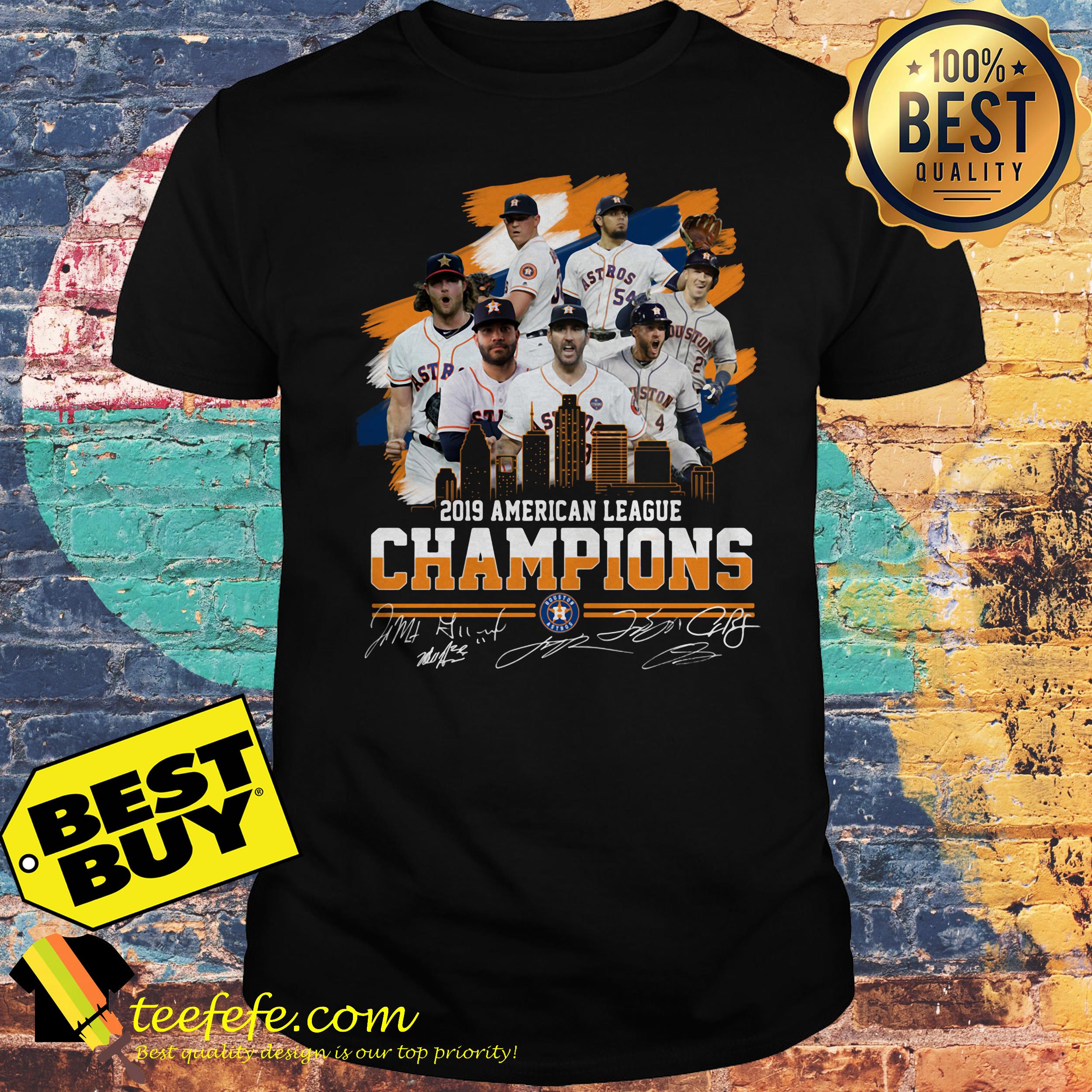 Houston Astros 2019 American League Champions signature shirt