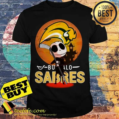Jack Skellington holding hockey stick buffalo sabres Halloween shirt