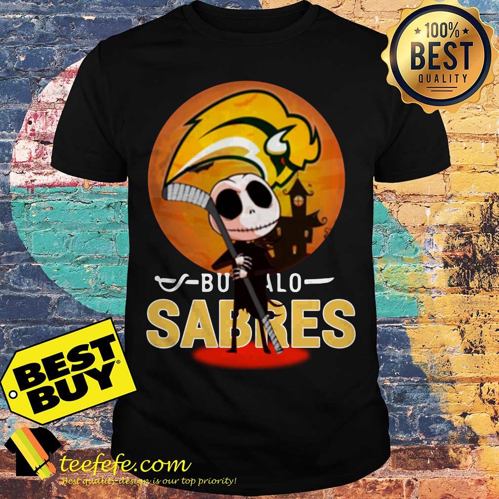 Jack Skellington holding hockey stick buffalo sabres Halloween shirt