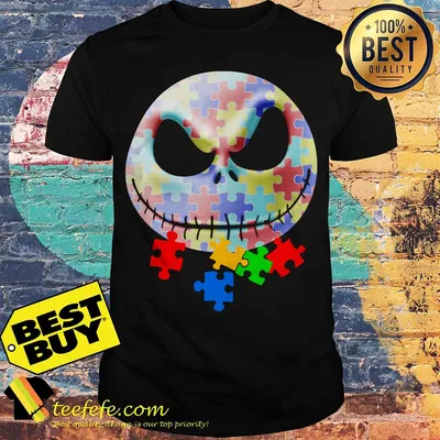 Jack Skellington puzzle face autism life shirt
