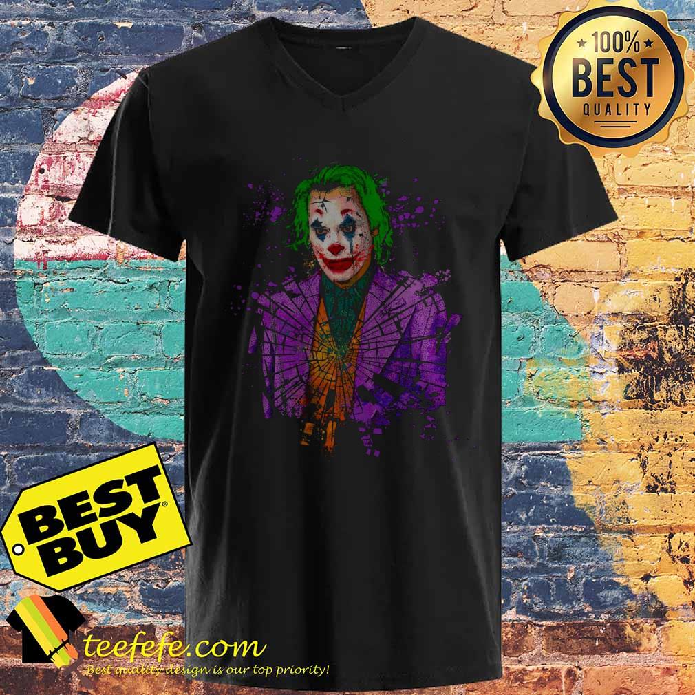 Official Joker illustration Joaquin Phoenix v neck