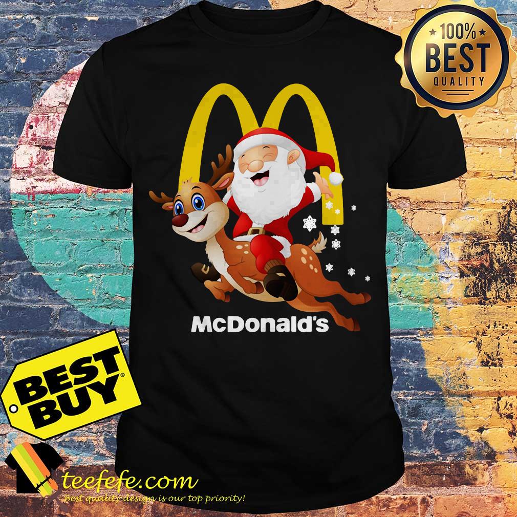 Mcdonalds Santa and Reindeer Christmas is coming shirt Mcdonalds Santa and Reindeer Christmas is coming shirt