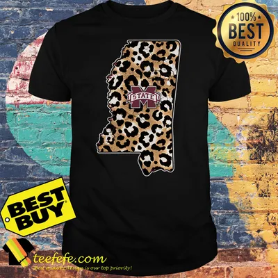 Mississippi State Bulldogs football Leopard State map shirt