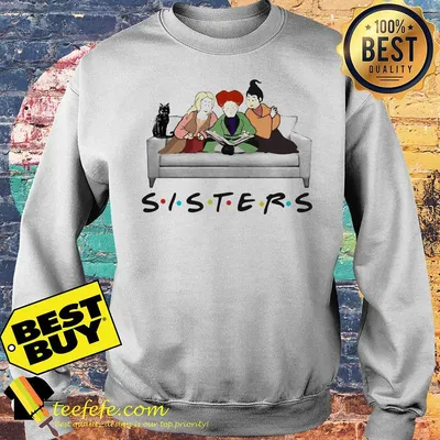Sanderson sisters and friend TV show on sofa Cat shirt
