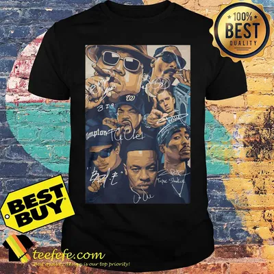 West coast hip hop poster signatures American rappers shirt