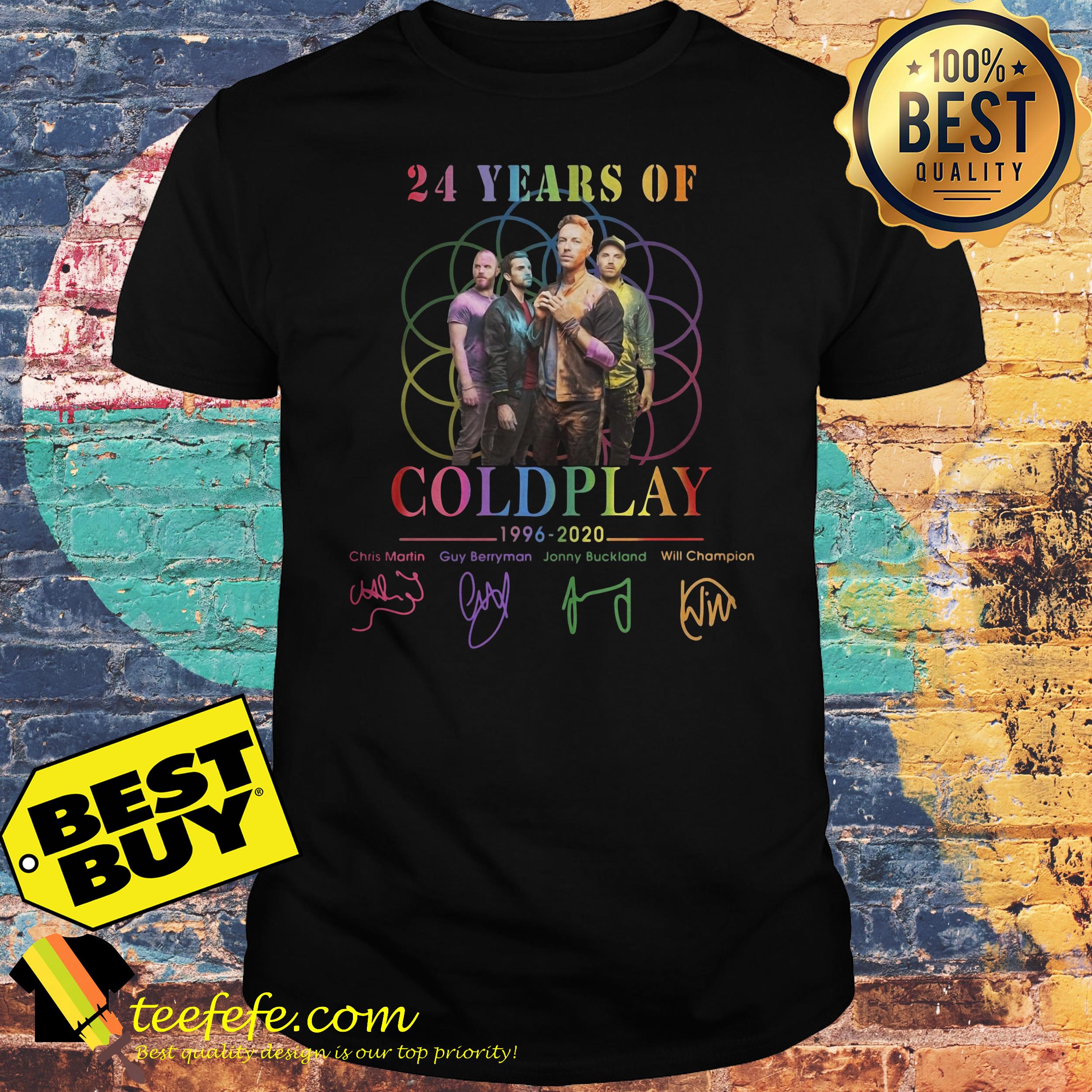 24-years-coldplay-1996-2020-chris-martin-guy-berryman-jonny-buckland-signature-shirt 24 years of Coldplay 1996 2020 Chris Martin Guy Berryman Jonny Buckland signature shirt