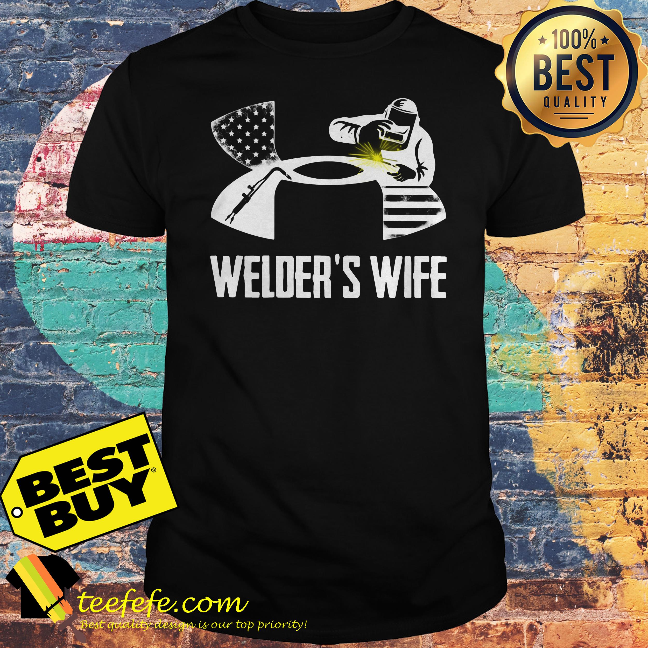 Under Armour Welder's Wife Americal Flag shirt Under Armour Welder's Wife Americal Flag shirt