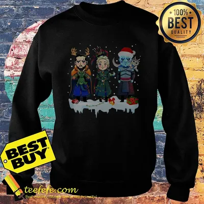 Game of Thrones Jon Snow Daenerys Targaryen Night King Chibi Christmas shirt
