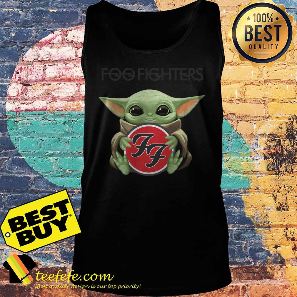 Baby Yoda hug Foo Fighters tank top