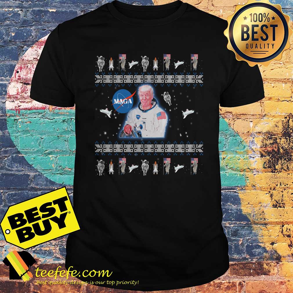 Donald Trump Maga Space Force American flag veteran Christmas shirt